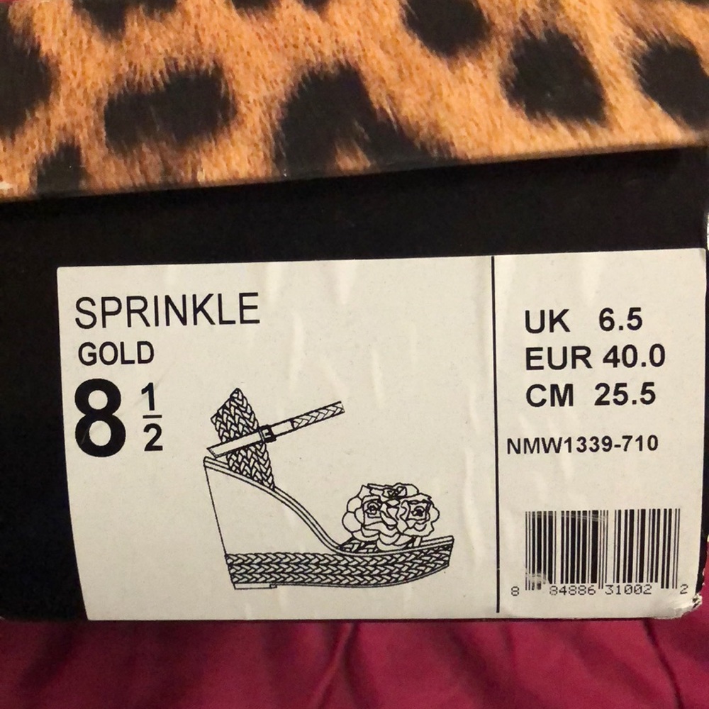 Naught Monkey Platform Glitter Wedges - image 7